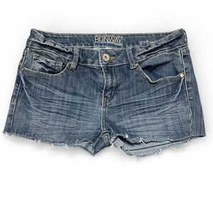 Women's Runway Refuge Denim Micro Shorts Thick Stitch Size 8